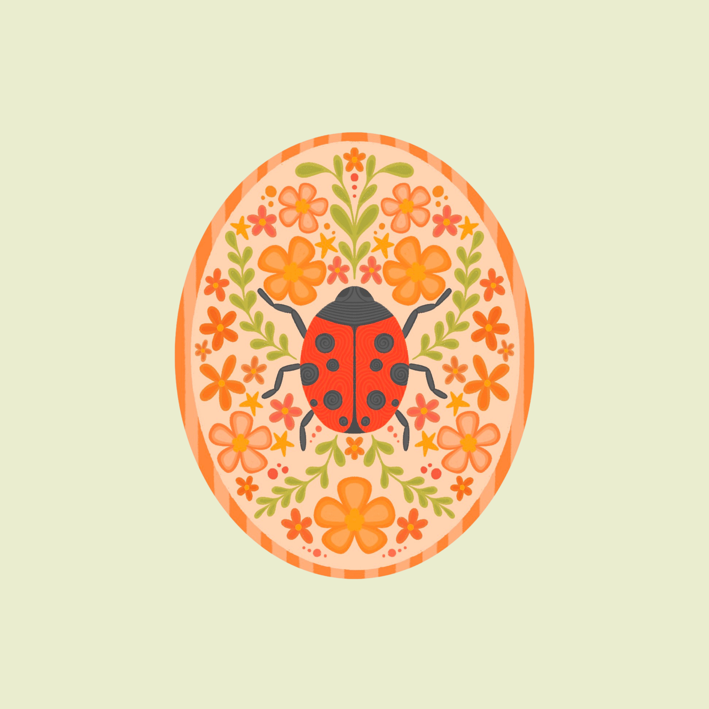 Ladybird Artwork Sticker