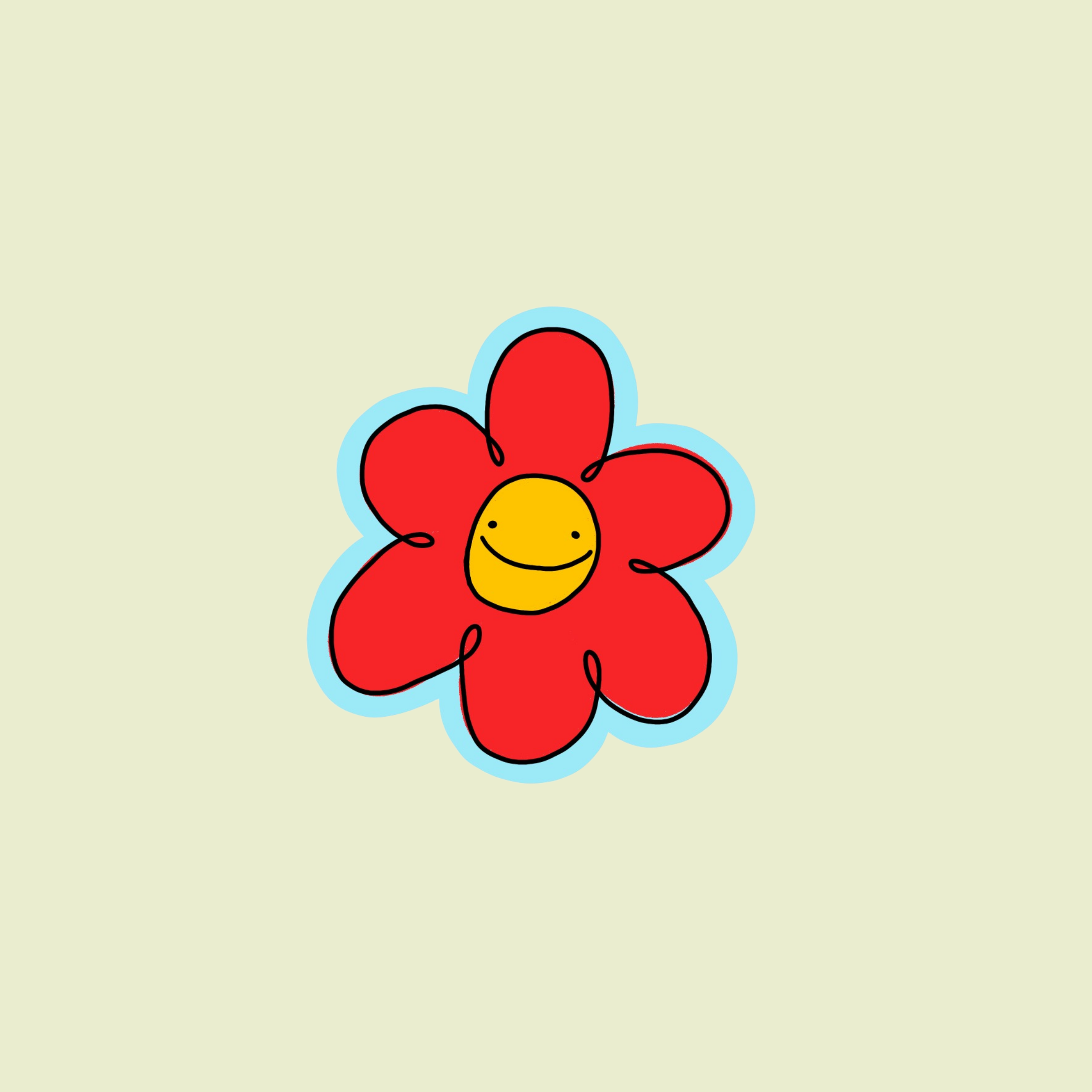 Smiley Flower Sticker