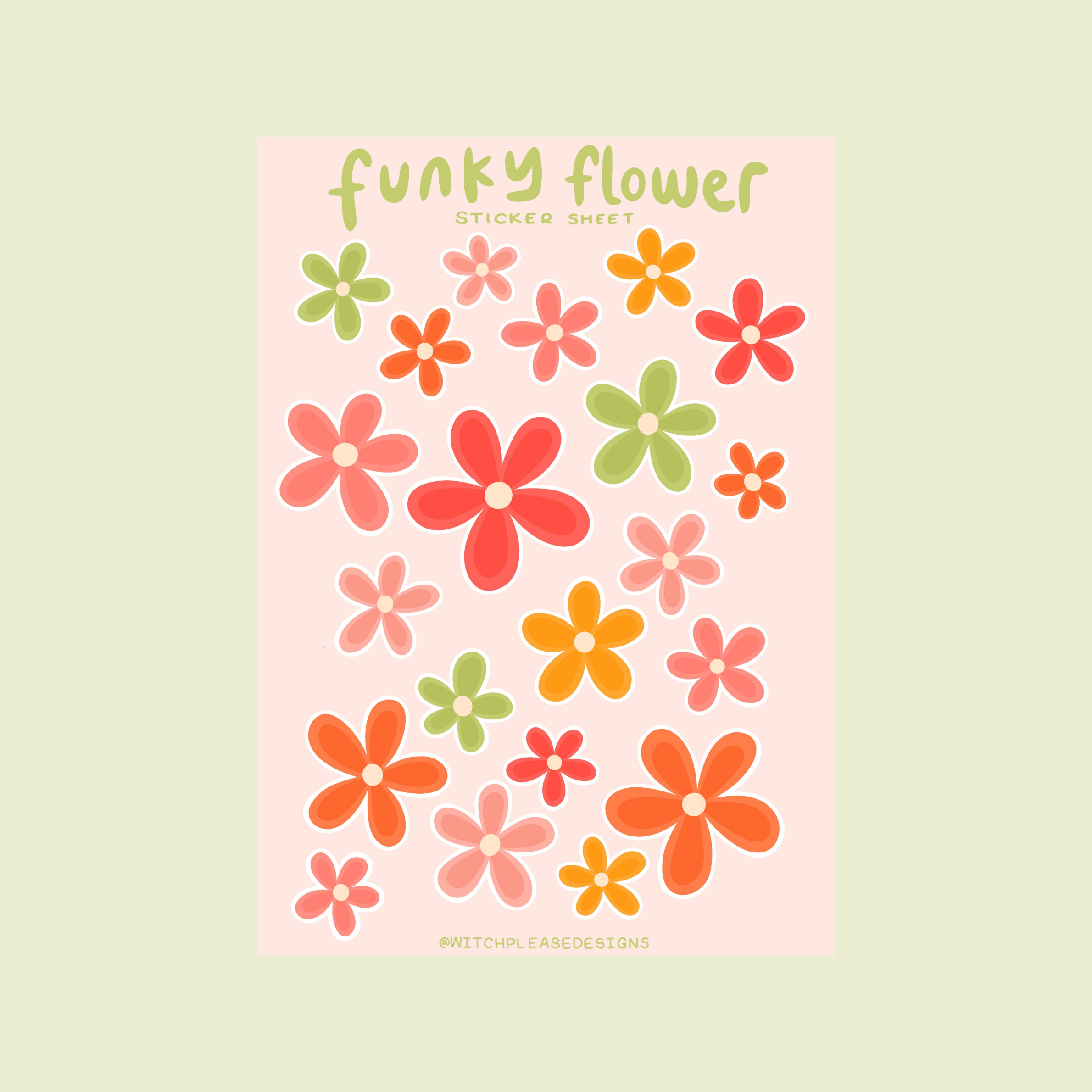 Funky Flower Sticker Sheet