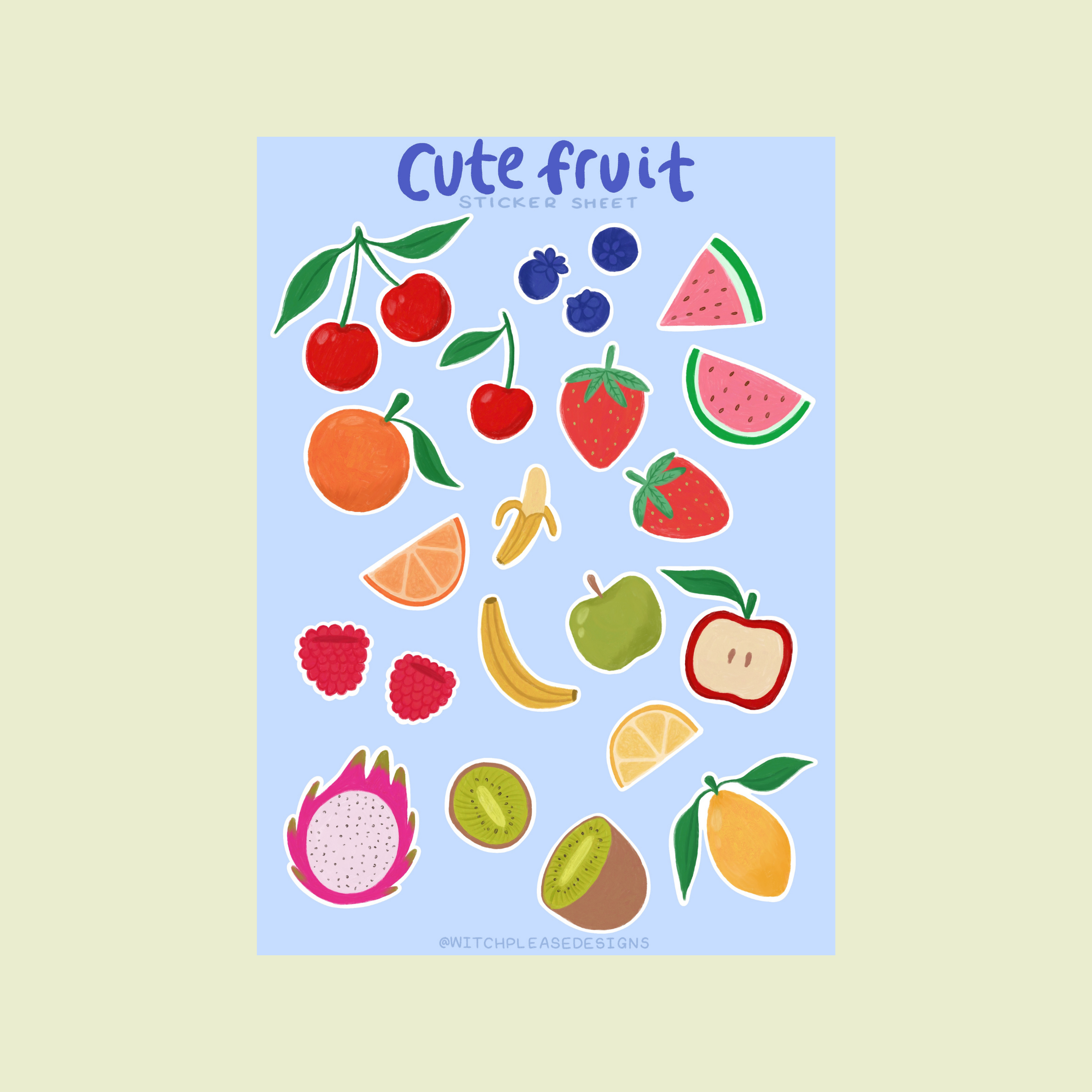 Cute Fruit Sticker Sheet