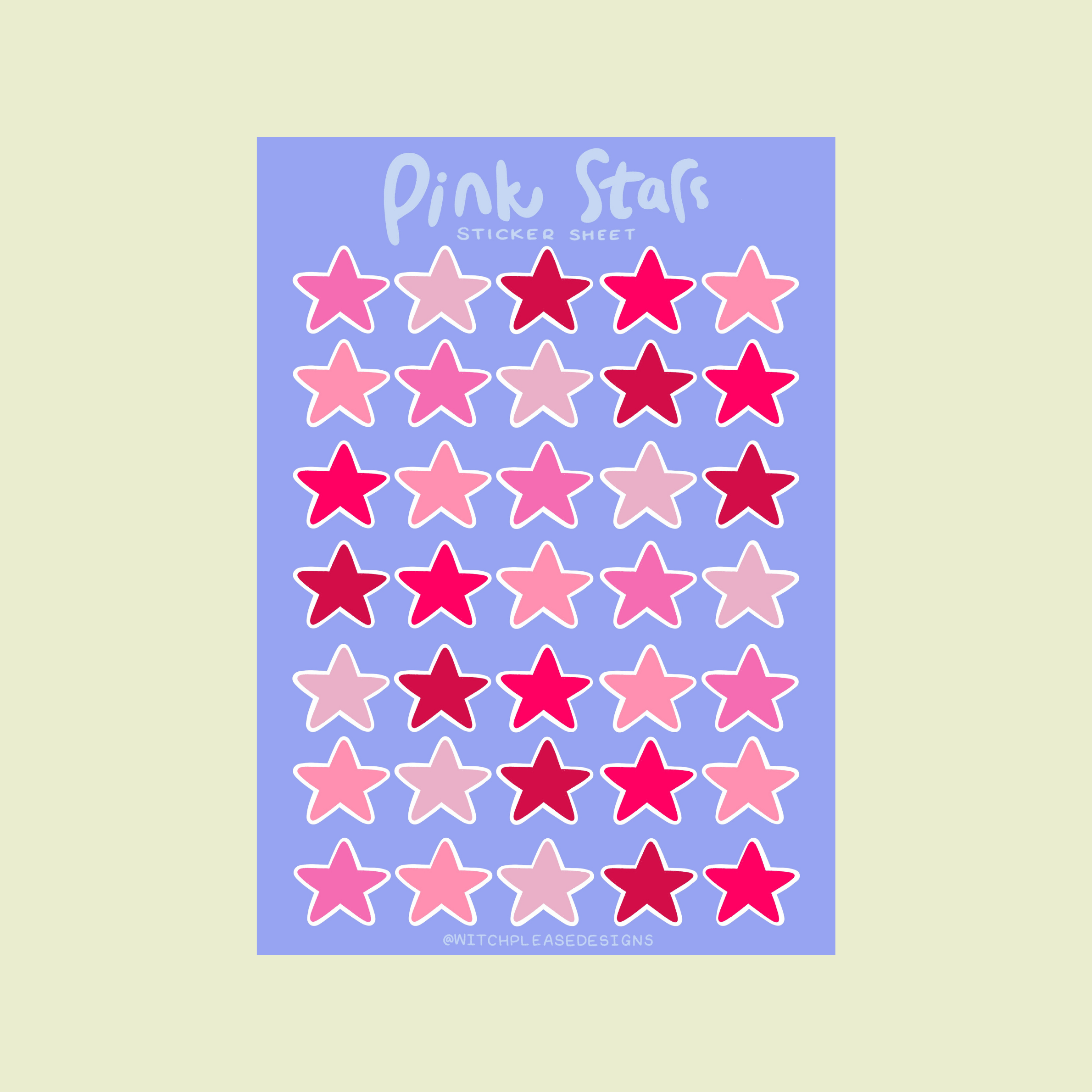 Pink Stars Sticker Sheet