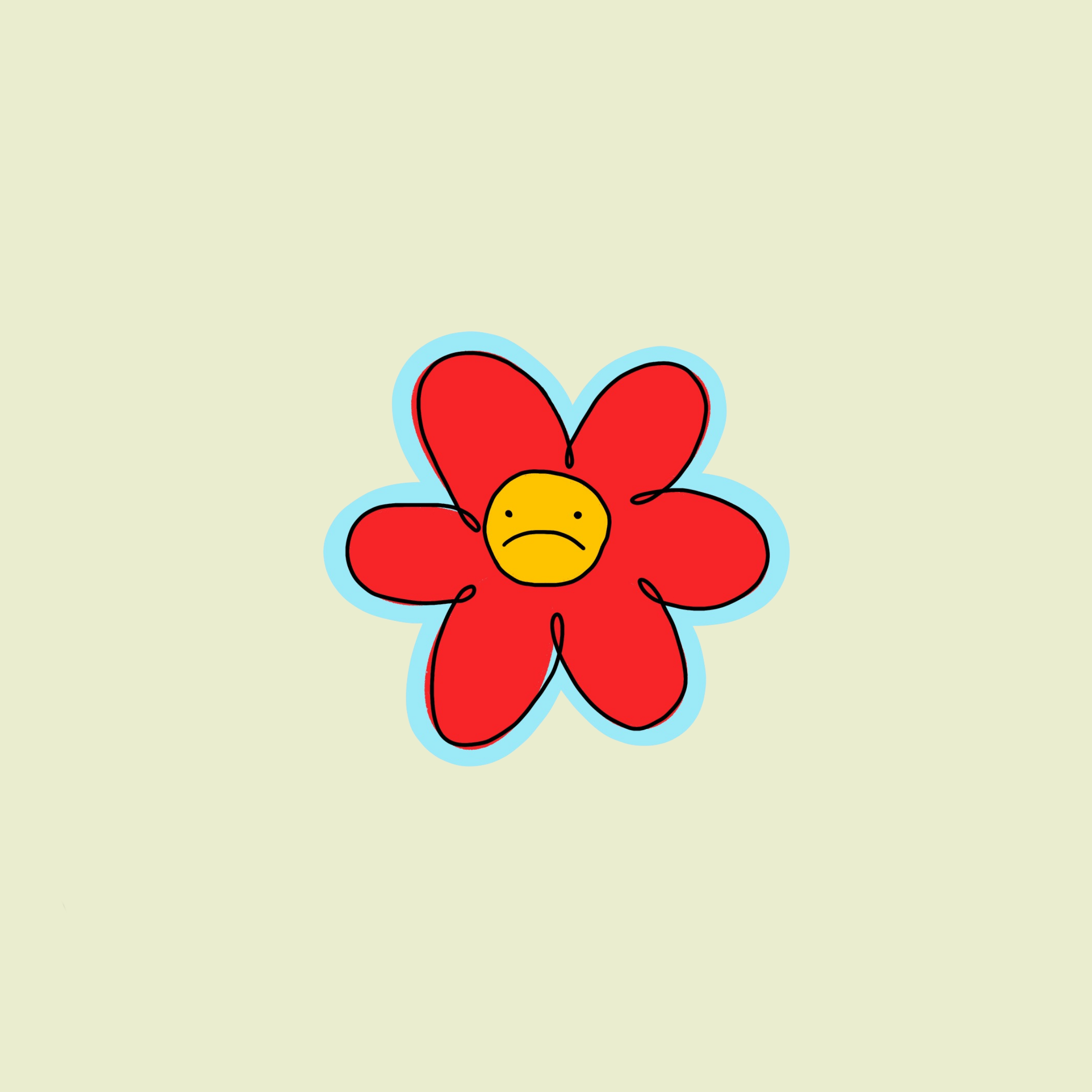 Sad Flower Sticker